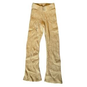The Elder Statesman flared 100% cashmere camel leggings